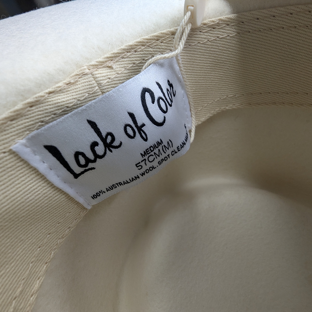 BNWT LACK OF COLOR  BEVERLY HAT IVORY/GOLD BRONZE - Picture 7 of 9